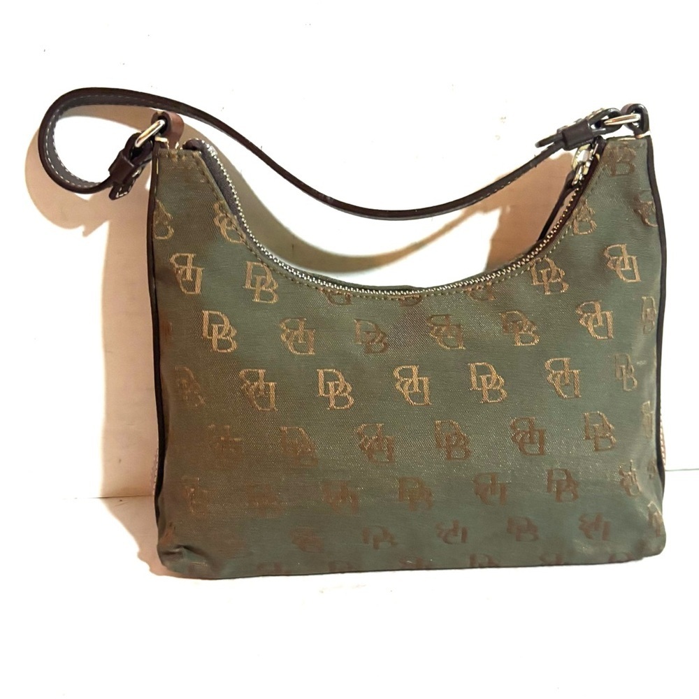 Dooney & Bourke Db Signature Print Canvas Green B… - image 4